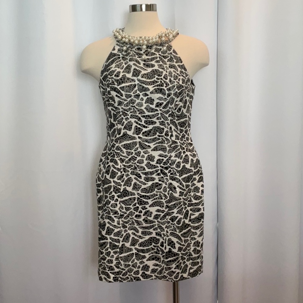 NWT Muse by Boston Proper Pearl Chain Neck Sleeveless Dress Women Sz 14